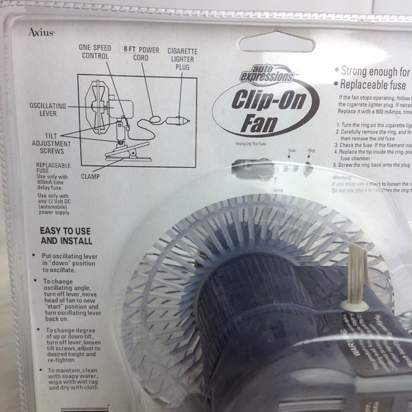 Auto Expressions Clip-On Fan Silver NIP Oscillates Great for an older vehicle - Picture 5 of 7